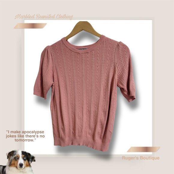 🌿Marbled Reunited Clothing Mauve Knit Top - Size Large - Picture 8 of 9